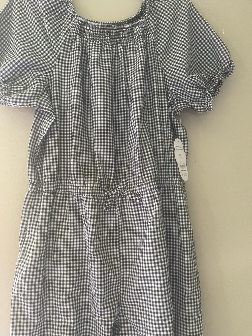 💕🔥 4/$16 Girls NWT Black and White Jumpsuit with Puff Sleeves Sz 18 Plus